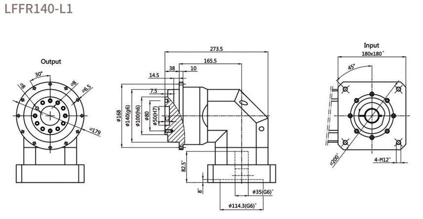 Планетарний редуктор Laifual тип LFFR140-L1-7