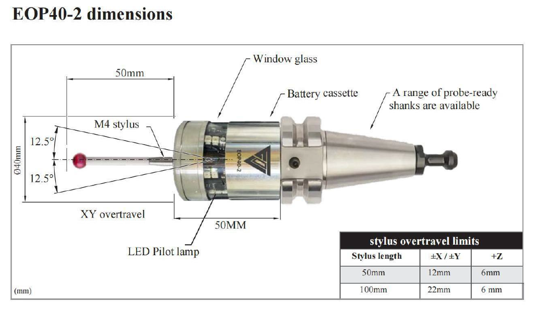 EOP40-2 Optical machine tool probe