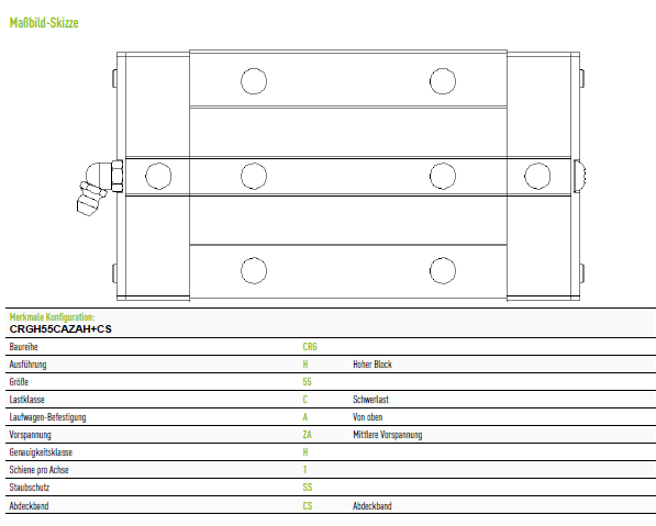 Каретка Hiwin оригінал CRGH55CAZAH+CS