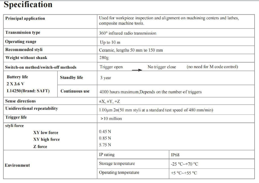 ERP40 Radio machine tool probe