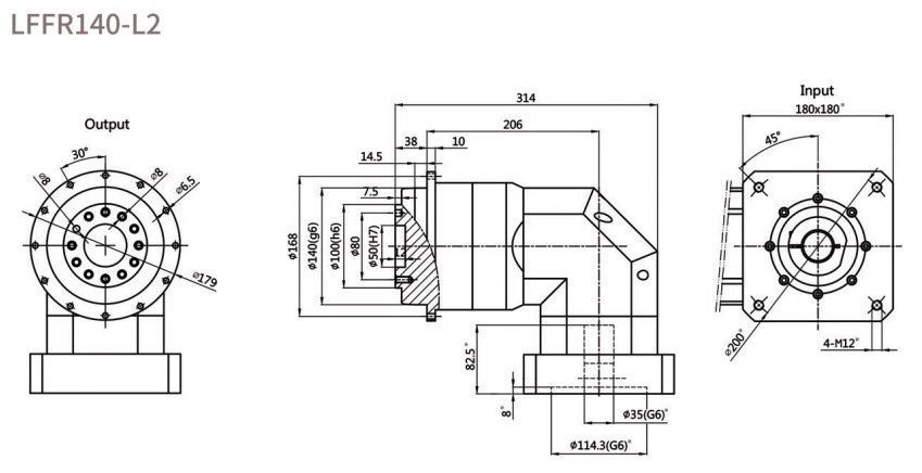 Планетарний редуктор Laifual тип LFFR140-L2-25